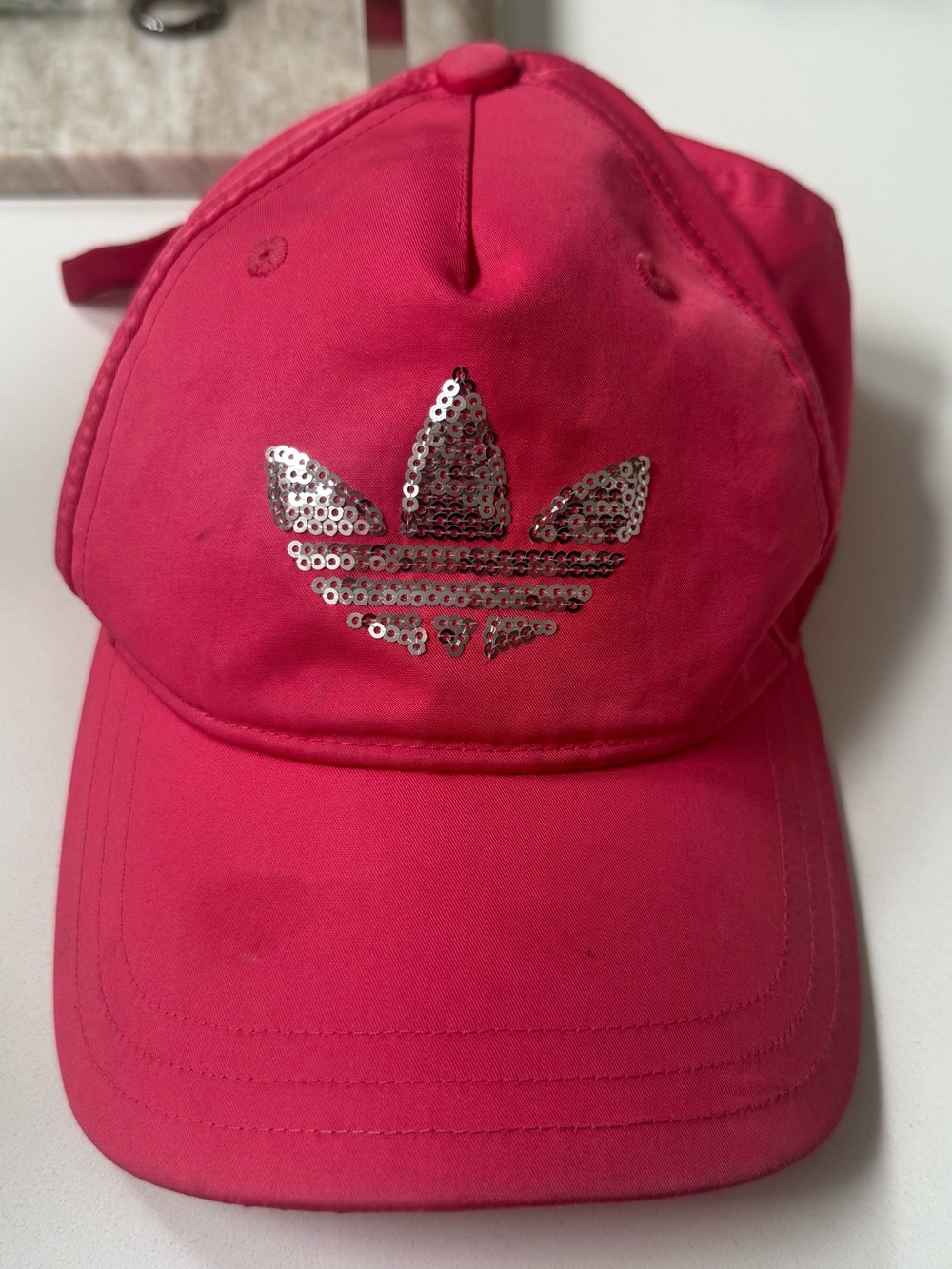 adidas Women's Hot Pink Sequin Trefoil Cap